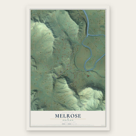 Melrose, Oregon map print, the full design