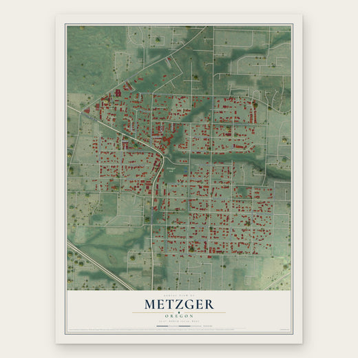Metzger, Oregon map print, the full design