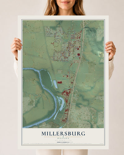 Map of Millersburg, Oregon, 24 x 36 inch unframed archival matte print