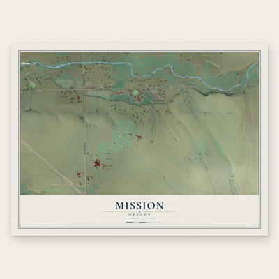 Mission, Oregon map print, the full design