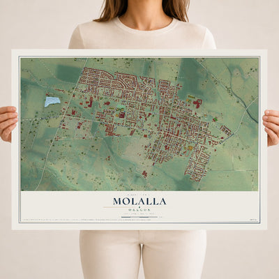 Map of Molalla, Oregon, 18 x 24 inch unframed archival matte print