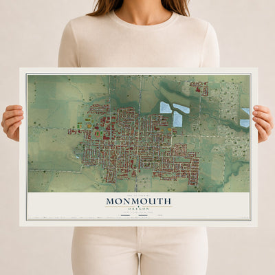 Map of Monmouth, Oregon, 12 x 18 inch unframed archival matte print