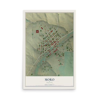 Map of Moro, Oregon, 12 x 18 inch unframed archival matte print