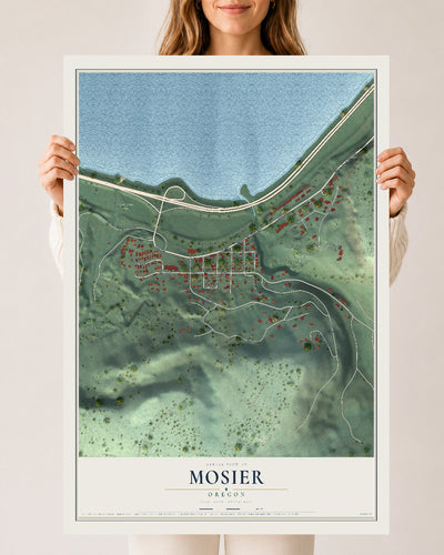 Map of Mosier, Oregon, 24 x 36 inch unframed archival matte print