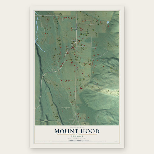 Mount Hood, Oregon map print, the full design