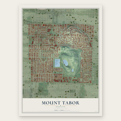 Mount Tabor, Oregon map print, the full design