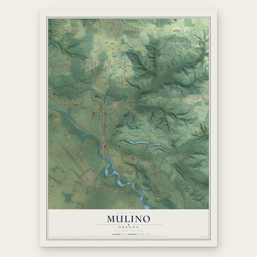 Mulino, Oregon map print, the full design