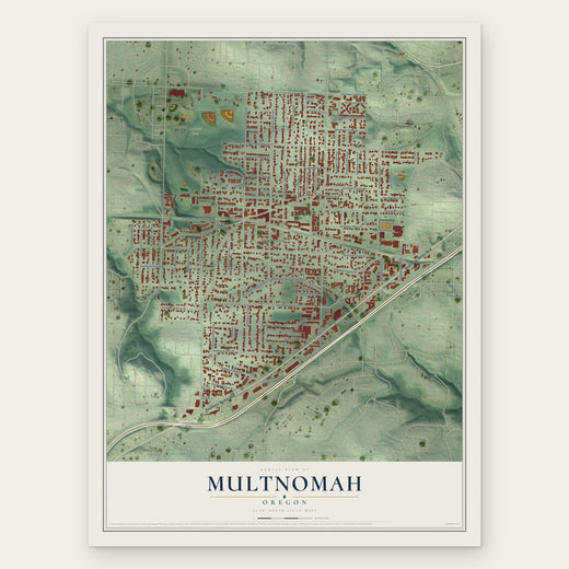 Multnomah, Oregon map print, the full design