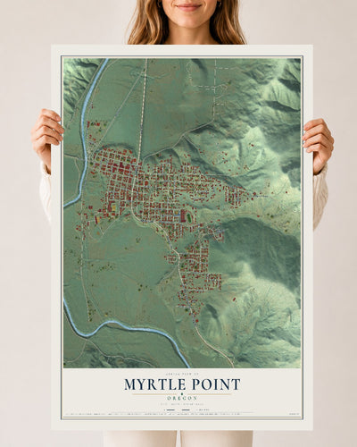 Map of Myrtle Point, Oregon, 24 x 36 inch unframed archival matte print
