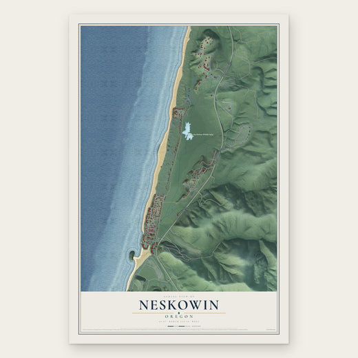 Neskowin, Oregon map print, the full design