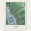 Netarts, Oregon map print, the full design