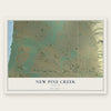 New Pine Creek, Oregon map print, the full design
