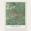 North Albany, Oregon map print, the full design