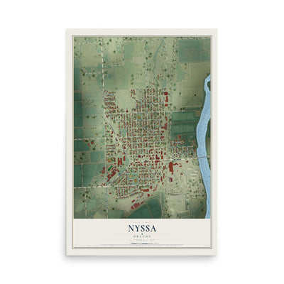 Map of Nyssa, Oregon, 12 x 18 inch unframed archival matte print