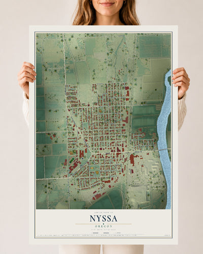 Map of Nyssa, Oregon, 24 x 36 inch unframed archival matte print