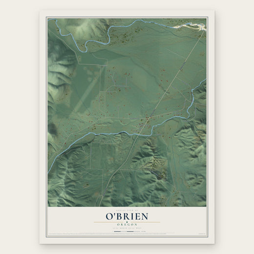 O'Brien, Oregon map print, the full design