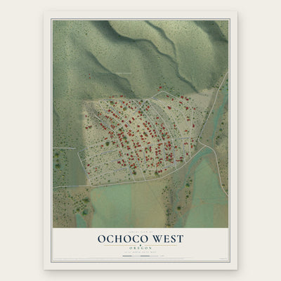 Ochoco West, Oregon map print, the full design