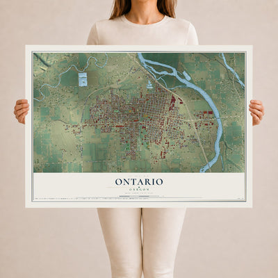 Map of Ontario, Oregon, 24 x 36 inch unframed archival matte print