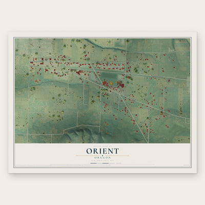 Orient, Oregon map print, the full design