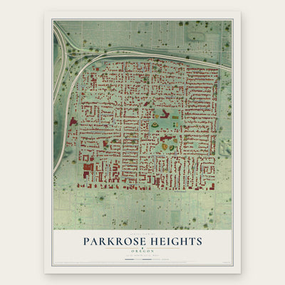 Parkrose Heights, Oregon map print, the full design