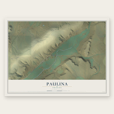 Paulina, Oregon map print, the full design