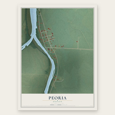 Peoria, Oregon map print, the full design