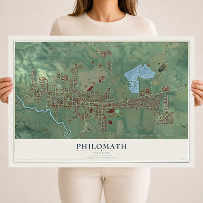 Map of Philomath, Oregon, 18 x 24 inch unframed archival matte print