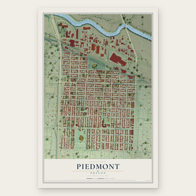 Piedmont, Oregon map print, the full design