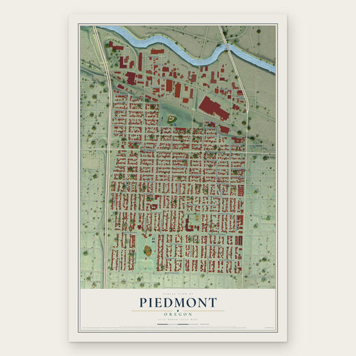 Piedmont, Oregon map print, the full design