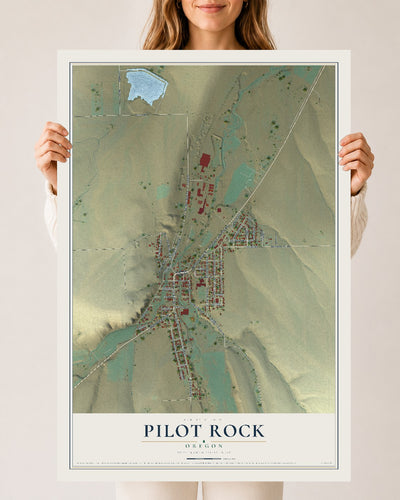 Map of Pilot Rock, Oregon, 24 x 36 inch unframed archival matte print
