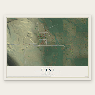 Plush, Oregon map print, the full design