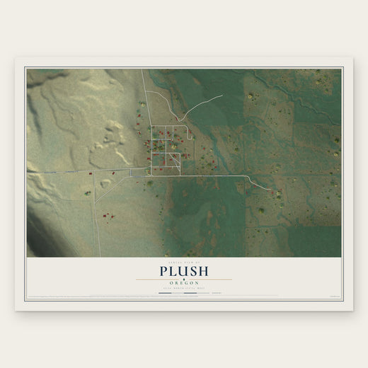 Plush, Oregon map print, the full design