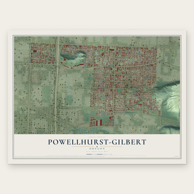 Powellhurst-Gilbert, Oregon map print, the full design