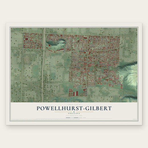 Powellhurst-Gilbert, Oregon map print, the full design