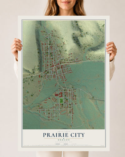 Map of Prairie City, Oregon, 24 x 36 inch unframed archival matte print