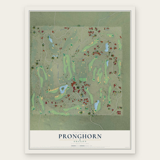 Pronghorn, Oregon map print, the full design