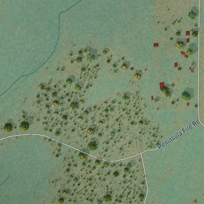 Close-up of the map of Prospect, Oregon print showing street and building detail