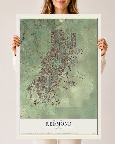 Map of Redmond, Oregon, 24 x 36 inch unframed archival matte print