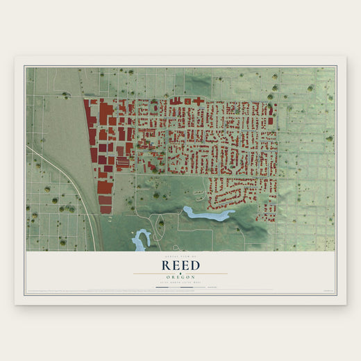 Reed, Oregon map print, the full design