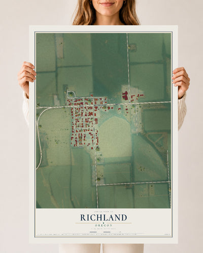 Map of Richland, Oregon, 24 x 36 inch unframed archival matte print