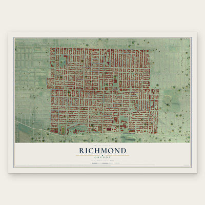 Richmond, Oregon map print, the full design