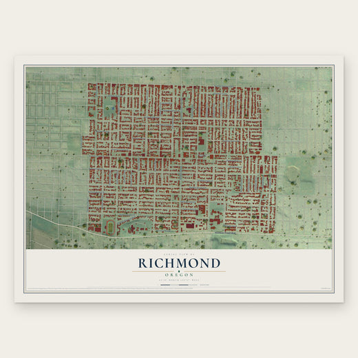 Richmond, Oregon map print, the full design
