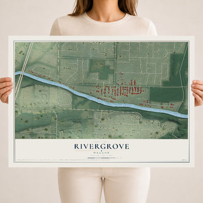 Map of Rivergrove, Oregon, 18 x 24 inch unframed archival matte print