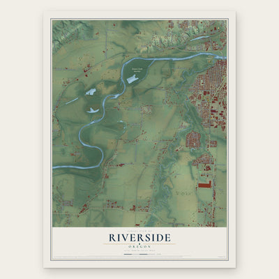 Riverside, Linn County, Oregon map print, the full design