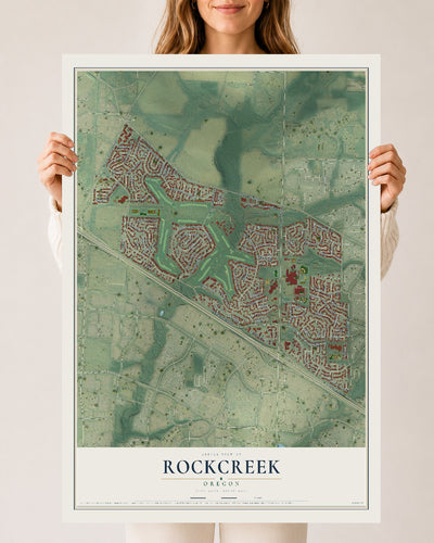 Map of Rockcreek, Oregon, 24 x 36 inch unframed archival matte print