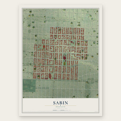Sabin, Oregon map print, the full design