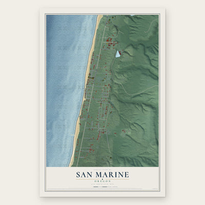 San Marine, Oregon map print, the full design