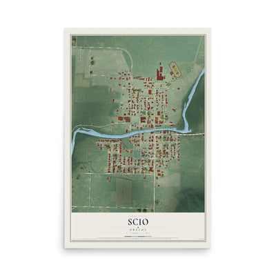 Map of Scio, Oregon, 12 x 18 inch unframed archival matte print