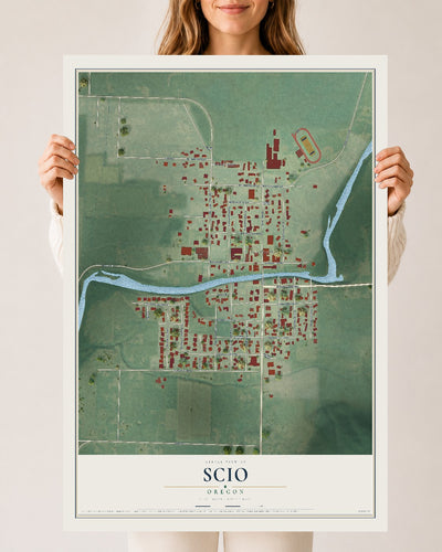 Map of Scio, Oregon, 24 x 36 inch unframed archival matte print