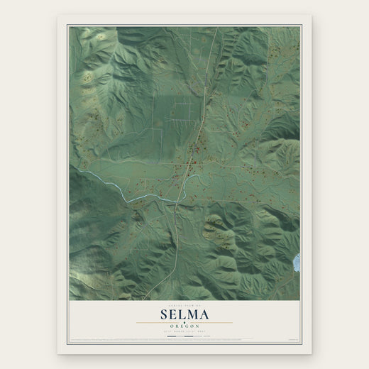 Selma, Oregon map print, the full design